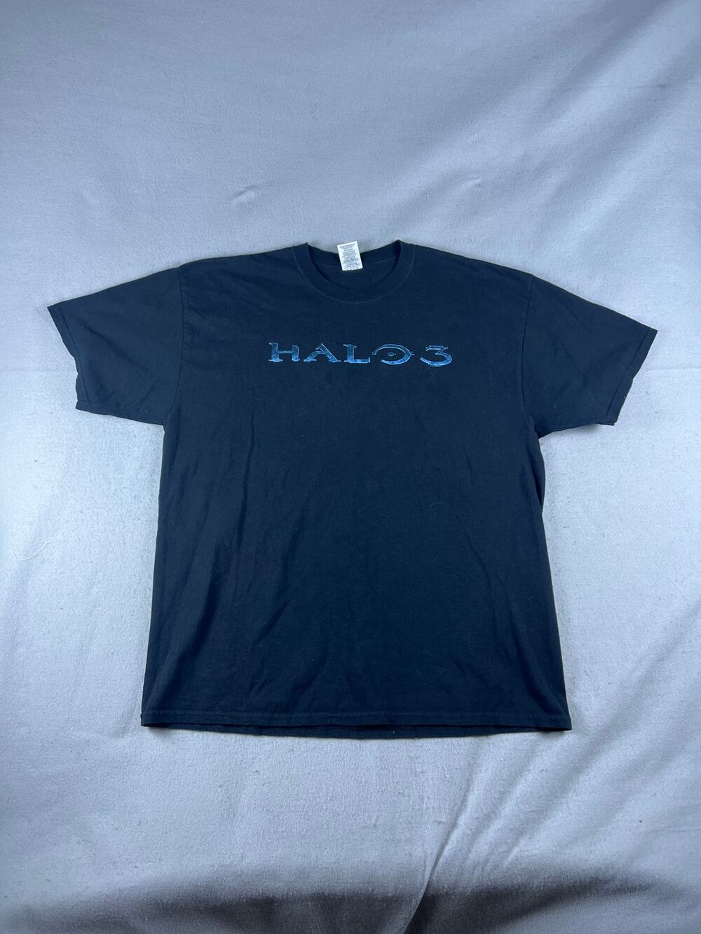 Halo 3 T-Shirt Mens XL Black Crew Neck Logo Graphic Print 2007 PC Game Microsoft